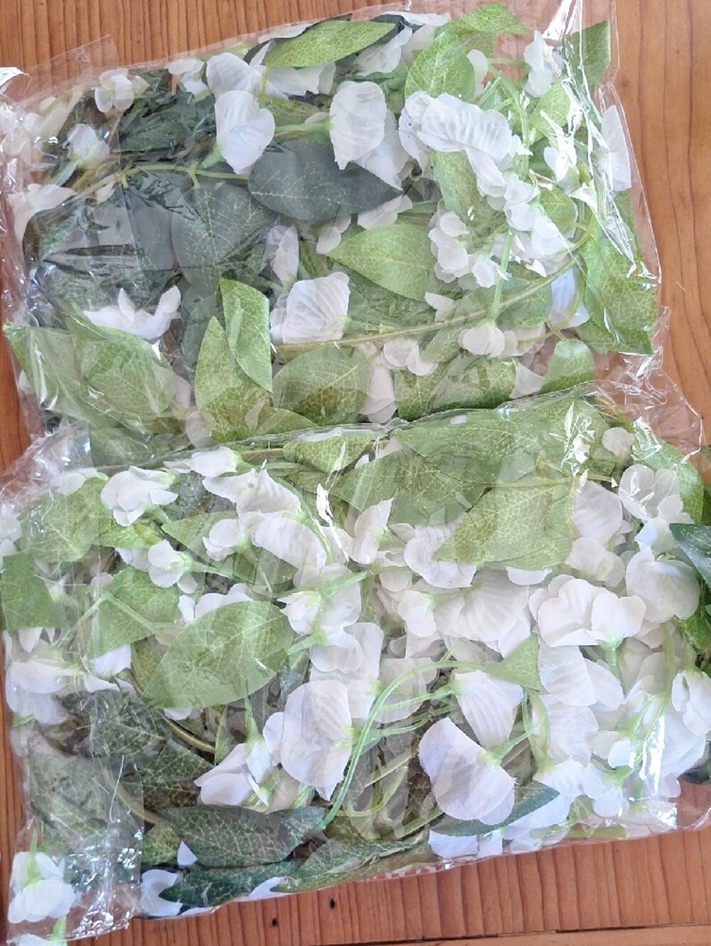 Artificial Hanging Wisteria Vine Garland - White and Green
